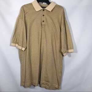 Bolle Golf Polo Yellow Striped Mens Sz M